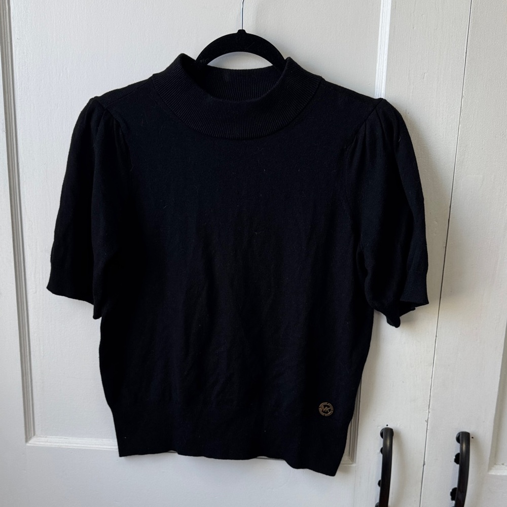 Michael Kors Black Puff Sleeve Sweater